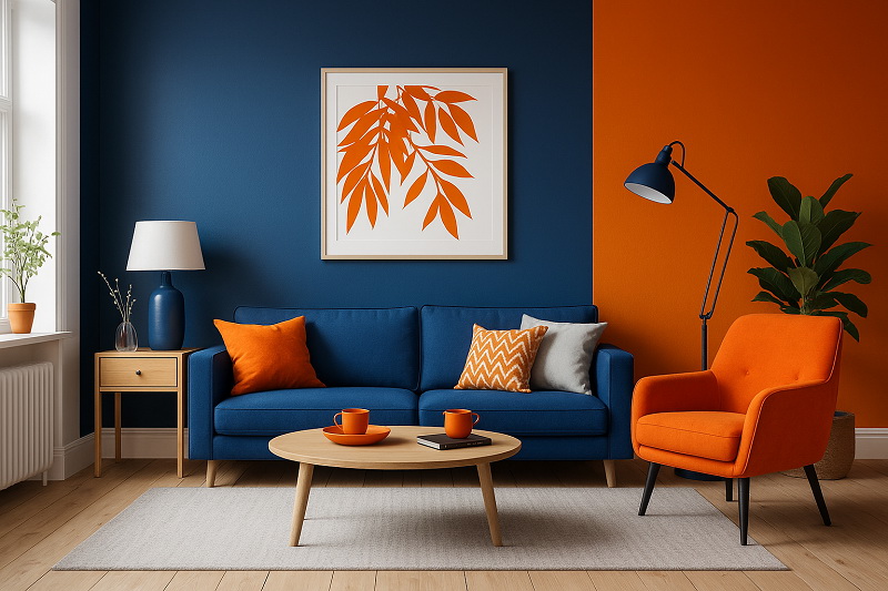 Combinar el Color Naranja interiores