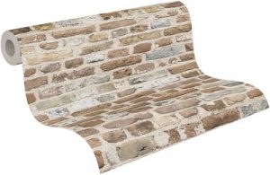 Papel pintado color marrón y beige